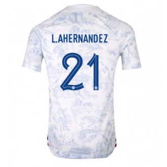 Frankrike Lucas Hernandez #21 Borta Kläder VM 2022 Kortärmad